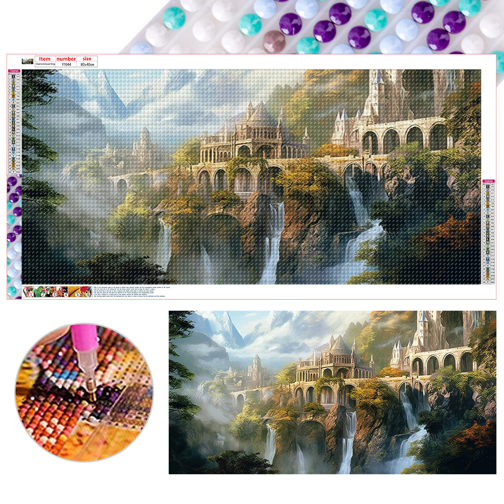 Wonderland Castle 80*40CM(Canvas) Full Round Drill Diamond Painting