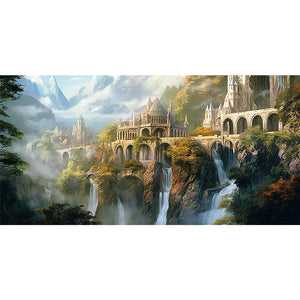 Wonderland Castle 80*40CM(Canvas) Full Round Drill Diamond Painting