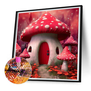 Pink Mushroom 30*30CM(Canvas) Full Round Drill Diamond Painting