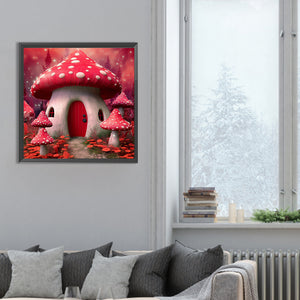 Pink Mushroom 30*30CM(Canvas) Full Round Drill Diamond Painting