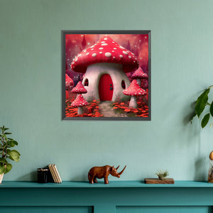 Pink Mushroom 30*30CM(Canvas) Full Round Drill Diamond Painting