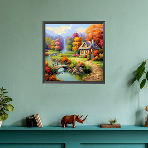 Garden House 30*30CM(Canvas) Full Round Drill Diamond Painting