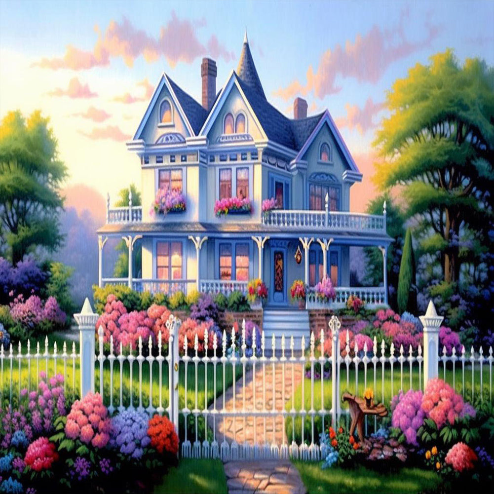 Garden House 30*30CM(Canvas) Full Round Drill Diamond Painting