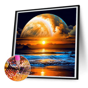 Moonlight By The Sea 30*30CM(Canvas) Full Round Drill Diamond Painting