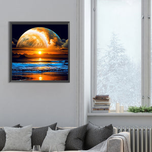 Moonlight By The Sea 30*30CM(Canvas) Full Round Drill Diamond Painting