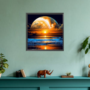 Moonlight By The Sea 30*30CM(Canvas) Full Round Drill Diamond Painting