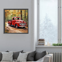 Load image into Gallery viewer, Little Red Car In The Woods 30*30CM(Canvas) Full Round Drill Diamond Painting
