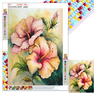 Hibiscus Flower 30*40CM(Canvas) Full Square Drill Diamond Painting