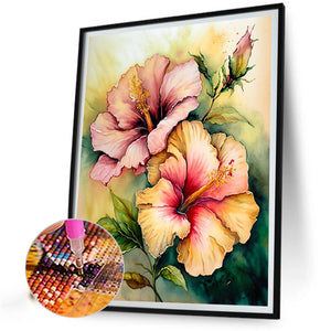 Hibiscus Flower 30*40CM(Canvas) Full Square Drill Diamond Painting