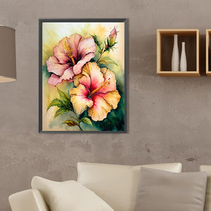 Hibiscus Flower 30*40CM(Canvas) Full Square Drill Diamond Painting