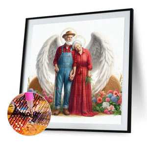 Angel Old Couple 45*45CM(Canvas) Full Square Drill Diamond Painting