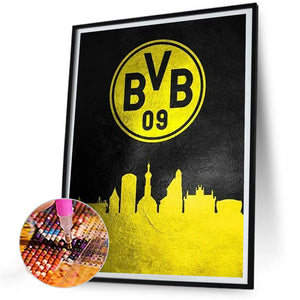 Borussia Dortmund Football Club Logo 30*40CM(Canvas) Full Round Drill Diamond Painting