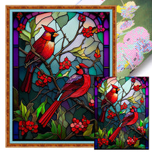 Load image into Gallery viewer, Glass Painting - Cardinal - 50*67CM 11CT Stamped Cross Stitch
