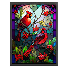 Load image into Gallery viewer, Glass Painting - Cardinal - 50*67CM 11CT Stamped Cross Stitch
