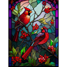 Load image into Gallery viewer, Glass Painting - Cardinal - 50*67CM 11CT Stamped Cross Stitch
