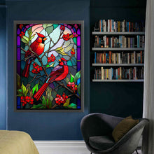 Load image into Gallery viewer, Glass Painting - Cardinal - 50*67CM 11CT Stamped Cross Stitch
