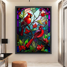 Load image into Gallery viewer, Glass Painting - Cardinal - 50*67CM 11CT Stamped Cross Stitch
