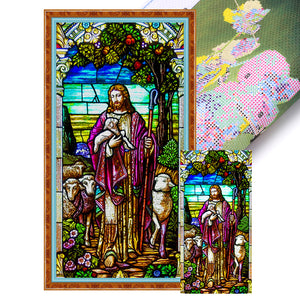 Glass Painting-Fr. - 50*100CM 11CT Stamped Cross Stitch