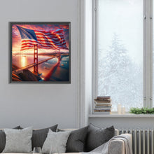 Load image into Gallery viewer, American Flag 30*30CM(Canvas) Full Round Drill Diamond Painting
