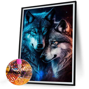 Against Wolf 30*40CM(Canvas) Full Round Drill Diamond Painting