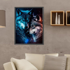 Against Wolf 30*40CM(Canvas) Full Round Drill Diamond Painting
