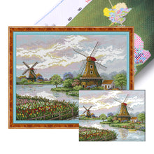 Load image into Gallery viewer, Dutch Windmill - 54*43CM 14CT Stamped Cross Stitch
