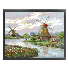 Load image into Gallery viewer, Dutch Windmill - 54*43CM 14CT Stamped Cross Stitch
