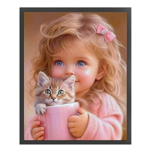 Blonde Little Girl - 40*50CM 14CT Counted Cross Stitch