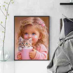 Blonde Little Girl - 40*50CM 14CT Counted Cross Stitch