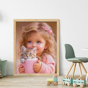 Blonde Little Girl - 40*50CM 14CT Counted Cross Stitch