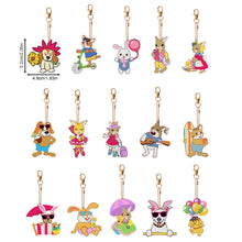 Load image into Gallery viewer, 15PCS Double Sided Diamond Painting Keychain for Beginners (Cartoon Animals)
