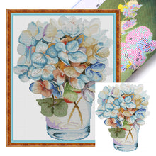 Load image into Gallery viewer, Watercolor Hydrangea - 36*48CM 14CT Stamped Cross Stitch
