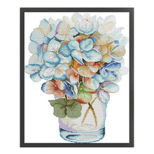 Load image into Gallery viewer, Watercolor Hydrangea - 36*48CM 14CT Stamped Cross Stitch
