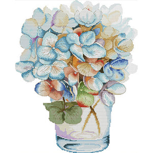 Watercolor Hydrangea - 36*48CM 14CT Stamped Cross Stitch