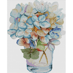 Watercolor Hydrangea - 36*48CM 14CT Stamped Cross Stitch