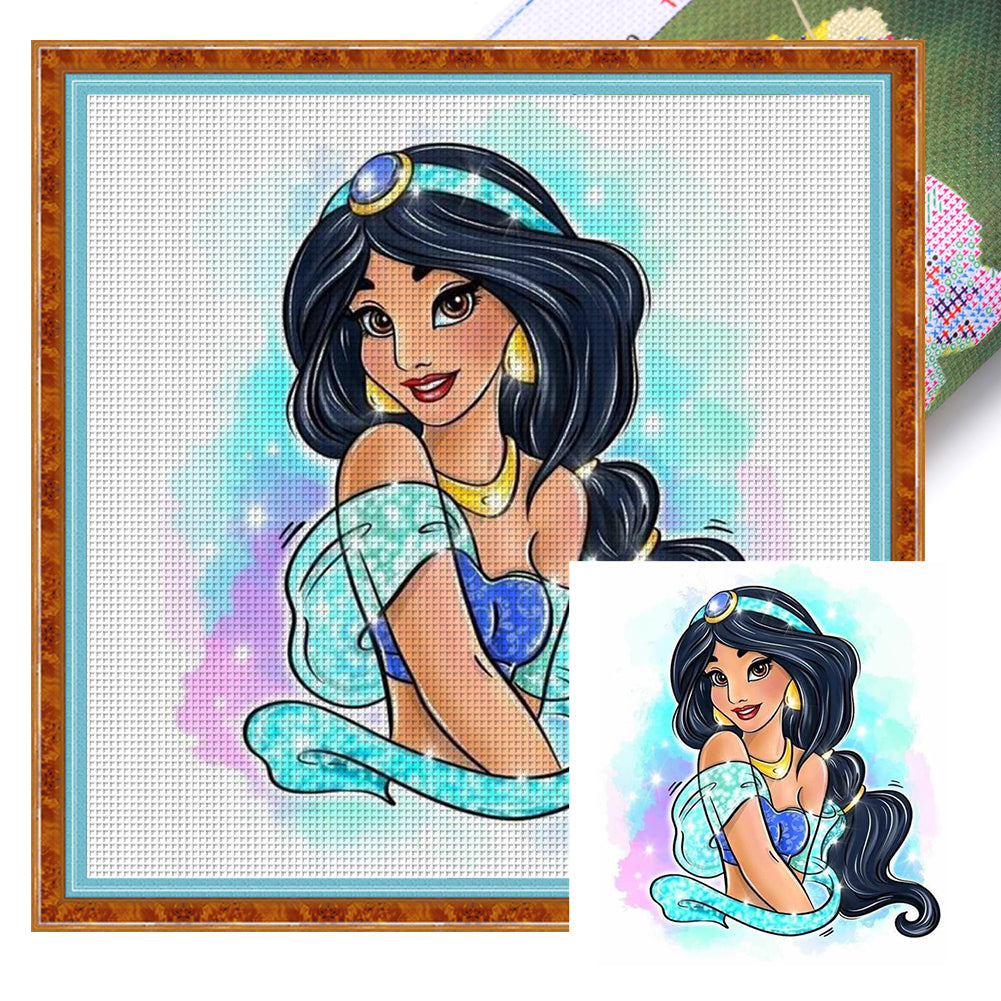 Disney Princess-Princess Jasmine - 40*40CM 9CT Stamped Cross Stitch