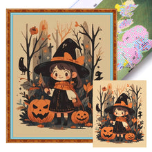 Load image into Gallery viewer, Pumpkin Little Witch - 45*55CM 11CT Stamped Cross Stitch
