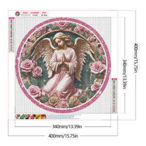 Pink Flower Angel 30*30CM(Canvas) Full Round Drill Diamond Painting