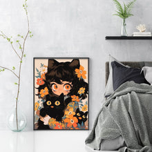Load image into Gallery viewer, Black Cat And Cat Girl - 40*55CM 11CT Stamped Cross Stitch
