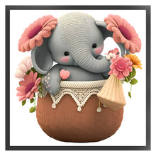 Load image into Gallery viewer, Elephant In Basket - 30*30CM 18CT Stamped Cross Stitch
