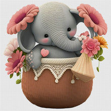 Load image into Gallery viewer, Elephant In Basket - 30*30CM 18CT Stamped Cross Stitch
