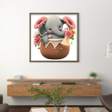 Load image into Gallery viewer, Elephant In Basket - 30*30CM 18CT Stamped Cross Stitch
