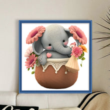 Load image into Gallery viewer, Elephant In Basket - 30*30CM 18CT Stamped Cross Stitch
