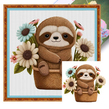 Load image into Gallery viewer, Sloth In Basket - 30*30CM 18CT Stamped Cross Stitch
