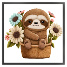 Load image into Gallery viewer, Sloth In Basket - 30*30CM 18CT Stamped Cross Stitch
