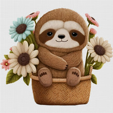 Load image into Gallery viewer, Sloth In Basket - 30*30CM 18CT Stamped Cross Stitch
