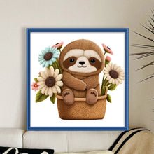 Load image into Gallery viewer, Sloth In Basket - 30*30CM 18CT Stamped Cross Stitch
