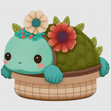 Load image into Gallery viewer, Turtle In Basket - 30*30CM 18CT Stamped Cross Stitch
