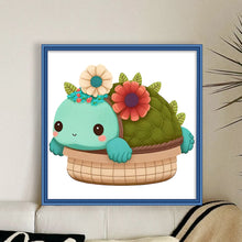 Load image into Gallery viewer, Turtle In Basket - 30*30CM 18CT Stamped Cross Stitch
