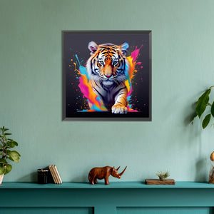 Tiger And Paint 30*30CM(Canvas) Full Round Drill Diamond Painting